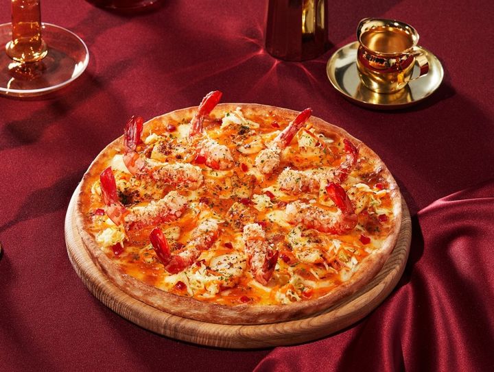 지난 4일부터 판매 종료된 킹브레드쉬림프골드 피자 모습.(사진=미스터피자 제공) *재판매 및 DB 금지