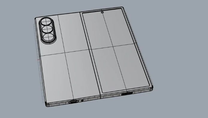 미국의 스마트폰 케이스 제조업체 씬본(Thinborne)이 공개한 갤럭시 Z 폴드6의 캐드(CAD) 디자인 이미지. (사진=씬본 X) *재판매 및 DB 금지