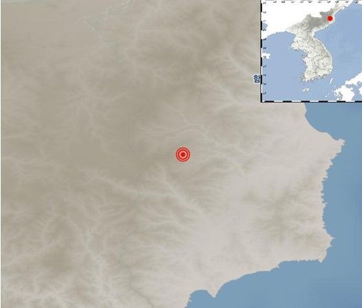 [서울=뉴시스] 9일 오전 5시41분25초 북한 함경북도 길주 북북서쪽 42㎞ 지역에서 규모 2.2의 지진이 발생했다. (사진=기상청 제공) 2024.05.09. *재판매 및 DB 금지