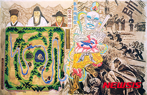 【서울=뉴시스】민정기, 벽계구곡도, 1992, 캔버스에 아크릴릭, 200x336cm