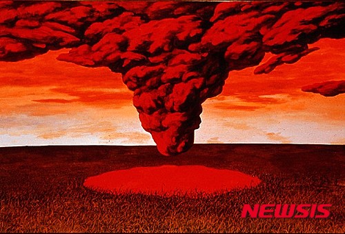  【서울=뉴시스】임옥상,웅덩이, 아크릴화,194 ×129 cm, 1980