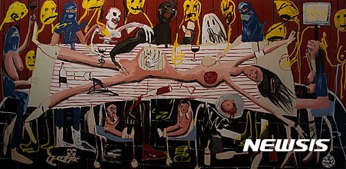 【서울=뉴시스】Mothers ruin, 2016, Oil acrylic and spray paint on canvas, 200x400cm 