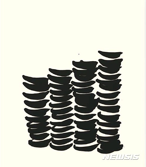 【서울=뉴시스】UNTITLED ACRYLIC MEDIUM, CHARCOAL BLACK ON CANVAS 162 x 130 cm 2016