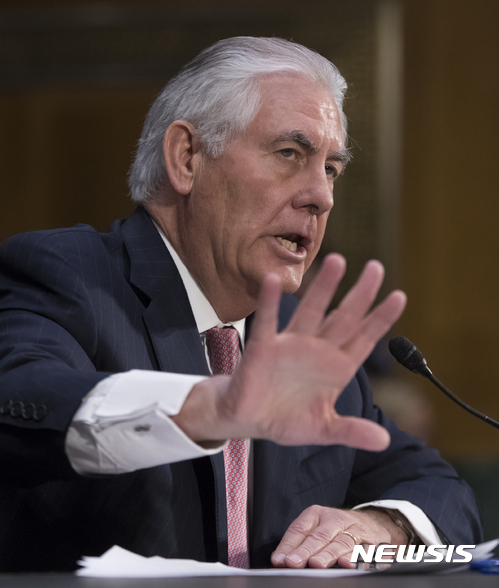 Secretary of State-designate Rex Tillerson testifies on Capitol Hill in Washington, Wednesday, Jan. 11, 2017, at his confirmation hearing before the Senate Foreign Relations Committee. (AP Photo/J. Scott Applewhite)