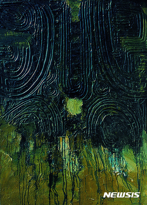 【서울=뉴시스】회화 M.15, 린넨 위에 혼합 재료, 146x106cm, 1963 