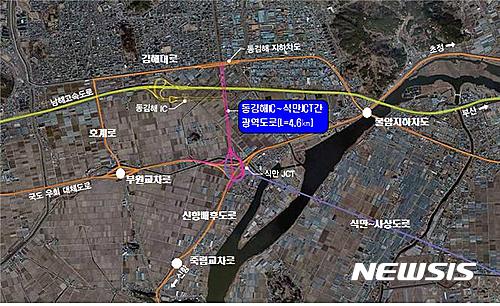 【김해=뉴시스】김상우 기자 = 경남 김해시는 동김해IC~식만JCT 간 광역도로 4km를 780억원을 들여 2020년 개통한다고 27일 밝혔다. 2017.02.27 (사진=김해시 제공) photo@newsis.com