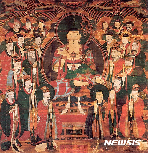 【서울=뉴시스】백천사 지장시왕도, 1717년, 비단에 색, 143.5×139.6㎝ 
