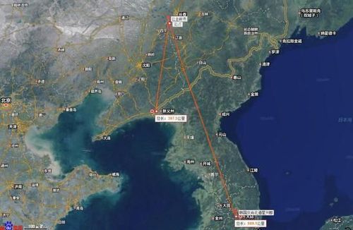  【서울=뉴시스】 중국 바이두 지도를 캡쳐한 사진으로, 중국 동북부 지린성 궁주링시의 공수부대 주둔지와 북중변경, 경북 성주 사드 기지 등 지점을 표시했다. 궁주링에 배치된 공수부대는 북핵과 사드(THAAD·고고도 미사일 방어체계)를 전담하는 것으로 전해졌다. (사진출처: 바이두) 