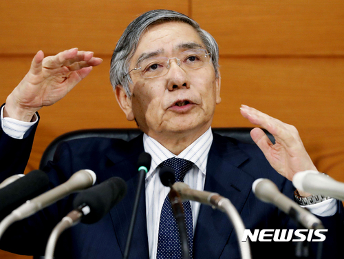 구로다 하루히코 일본은행 총재는 15일 기자회견에서 중국과 유럽 경제가 올해 후반에서 회복세를 찾을 것으로 기대했다. 
