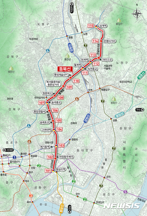 【서울=뉴시스】 서울시 동북선 도시철도 위치도. (그래픽 = 서울시 제공)  photo@newsis.com
