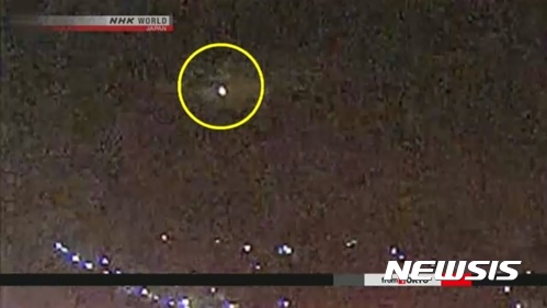 일본 NHK방송 카메라에 북한 미사일 추정 섬광 포착돼