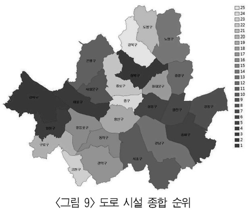 서울 25개 지치구중 '강서·성동구' 도로·철도교통 가장 우수 