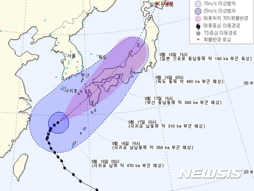 전북 한낮 23~27도…태풍 간접영향 바람 강해