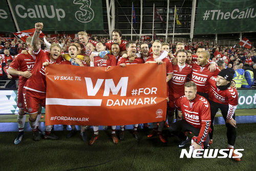 덴마크, 아일랜드 5-1 완파하고 8년 만에 월드컵 본선行 