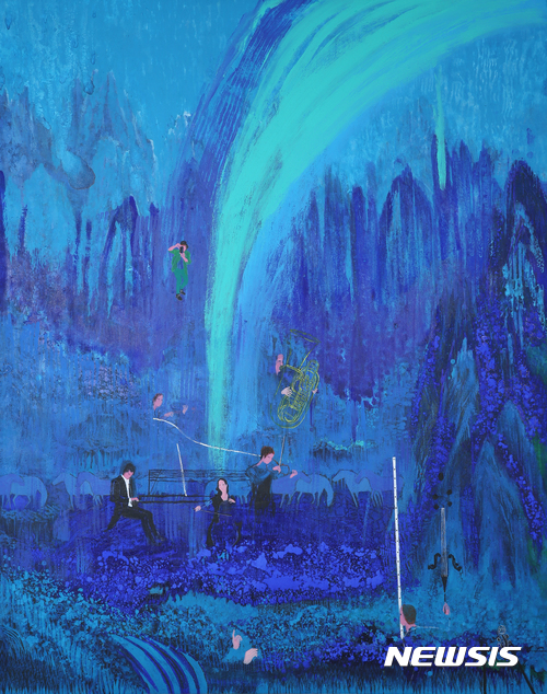 【서울=뉴시스】오로라를 넘어서 Over the aurora 130 x 162cm oil on canvas 2017 