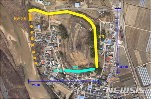【합천=뉴시스】김기진 기자 = 경남 합천군에서는 '국내 유일의 가야 도성 복원 및 다라국 역사지구 조성계획(안)'을 수립하고 성산 토성의 규모와 성격 규명을 위한 발굴조사를 추진해 기초적인 자료 확보를 했다고 7일 밝혔다. 사진은 다라국 역사테마파크 위치도. 2017.12.08. (사진=합천군 제공) photo@newsis.com
