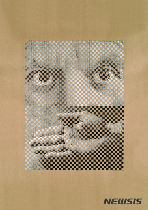 【서울=뉴시스】 정재규, 피카소, 2015, Photo, kraft paper, weaving, 100x70cm