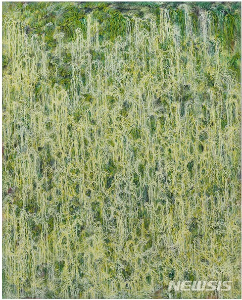 【서울=뉴시스】 한진, <아득한 울림 #1  Sound from a Distant Space #1>, 2015, Oil on canvas, 162x130.5cm