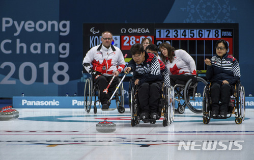 휠체어컬링, 소치 1위 캐나다도 쳐냈다···4연승 질주