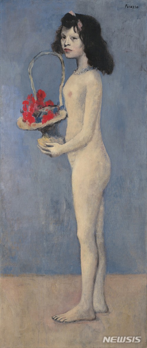 【서울=뉴시스】 Pablo Picasso,Fillette à la corbeille fleurie, oil on canvas60 7/8 x 26 in. (154.8 x 66.1cm),1905예상 응찰가 9000만~1억2000만 달러(약 970억원~1300억원)