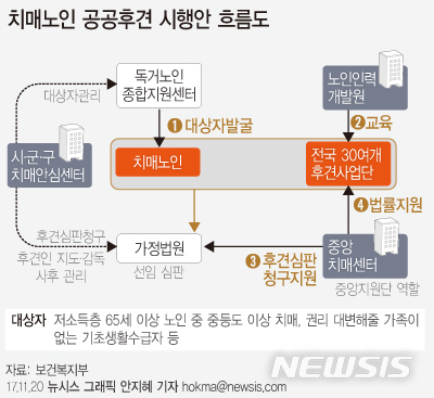 【서울=뉴시스】치매노인 공공후견 시행방안 흐름도. 자료:보건복지부 