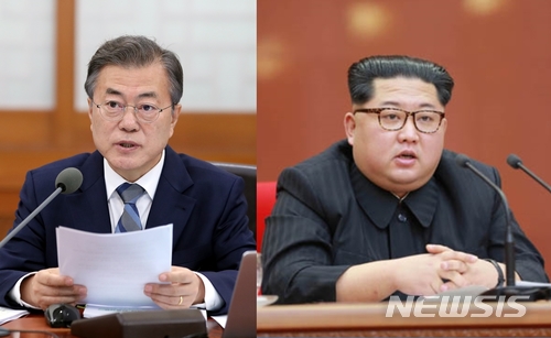 【서울=뉴시스】문재인 대통령과 김정은 북한 국무위원장.