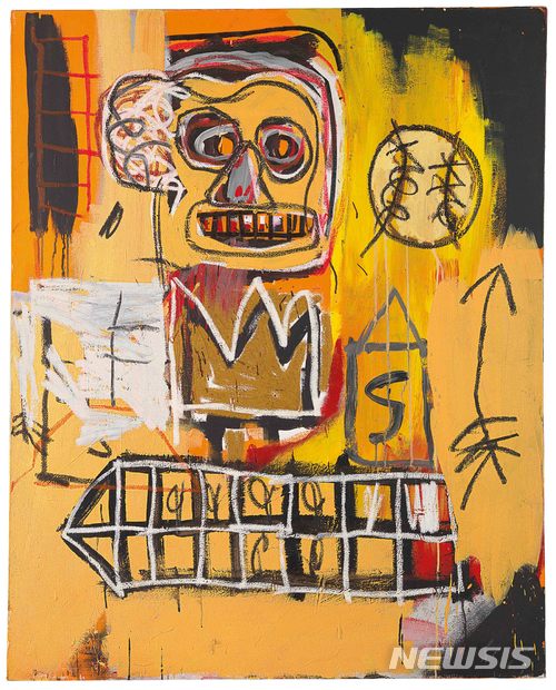 【서울=뉴시스】 한화 약 100억원에 낙찰된 장 미쉘 바스키아(Jean Michel Basquiat)의 작품