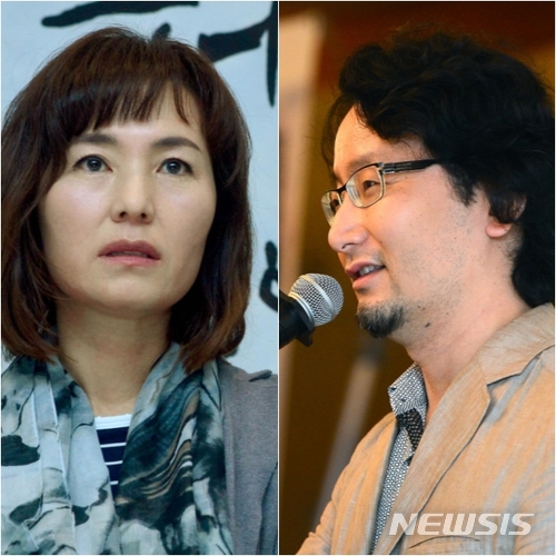 소설가 공지영(왼쪽), 영화감독 정윤철