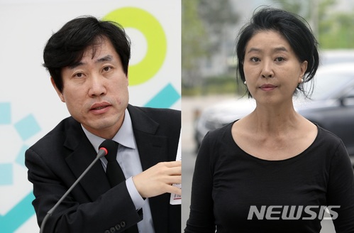 하태경(왼쪽) 바른미래당 의원, 영화배우 김부선