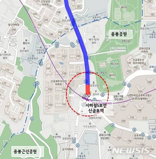 【서울=뉴시스】성동구는 6일 금호로 도로확장 공사를 연내 추진한다고 밝혔다.2018.08.06. (위치도=성동구 제공)