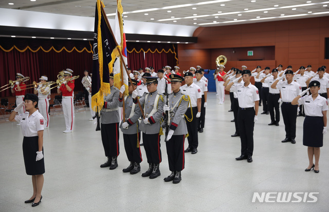 【대전=뉴시스】  대전과기대에서 육군부사관학군단(RNTC) 제4기 입단식이 열리고 있다.(사진=대전과기대 제공) 