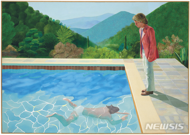 【AP/뉴시스】영국 출신의 세계적인 화가 데이비드 호크니의 1972년작 '예술가의 초상(수영장의 두사람)(Portrait of an Artist (Pool with Two Figures) 2018.11.13일