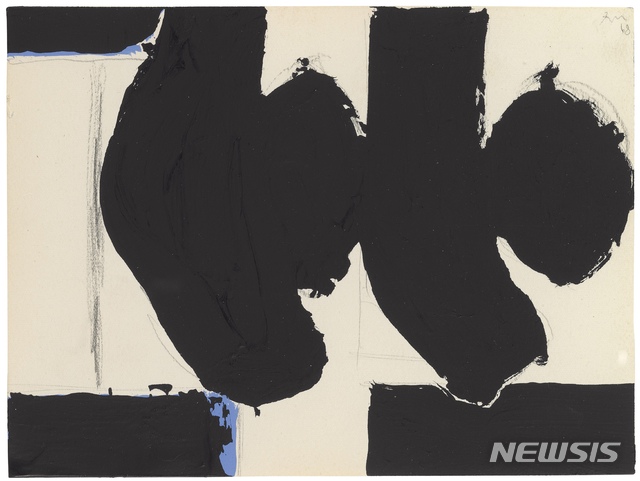【서울=뉴시스】 박현주 미술전문기자 =스페인 공화국에의 비가 110번 C, 1968, 종이 위에 아크릴, 15.2 x 20.3 cm