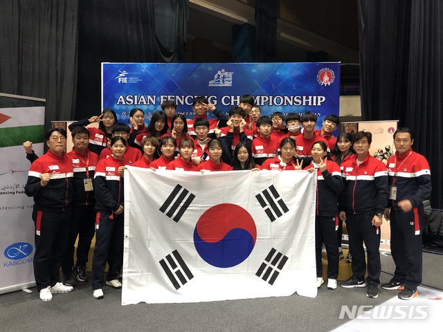 한국, 아시아청소년펜싱선수권 종합 우승 쾌거