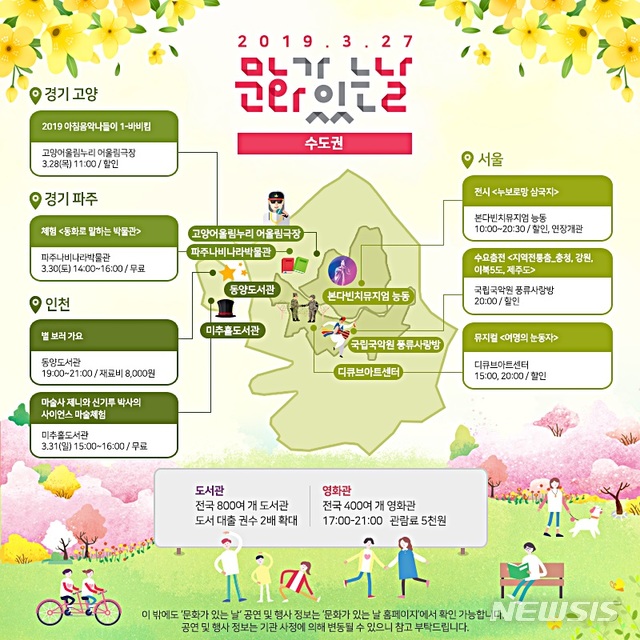 【서울=뉴시스】 3월 문화가 있는 날_수도권지도