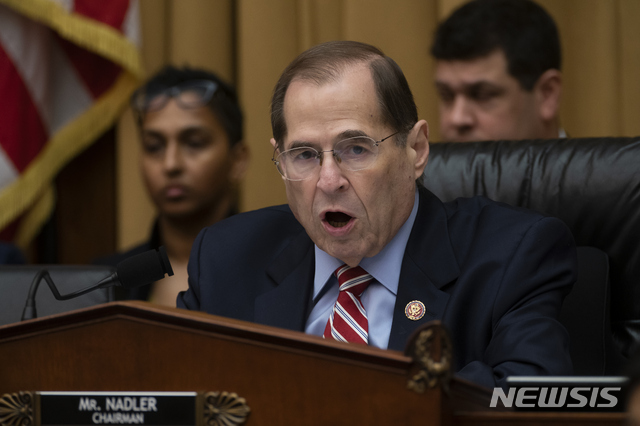 House Judiciary Committee Chair Jerrold Nadler, D-N.Y., speaks as he passes a resolution to subpoena special counsel Robert Mueller&#039;s full report, on Capitol Hill in Washington, Wednesday, April 3, 2019. (AP Photo/J. Scott Applewhite)