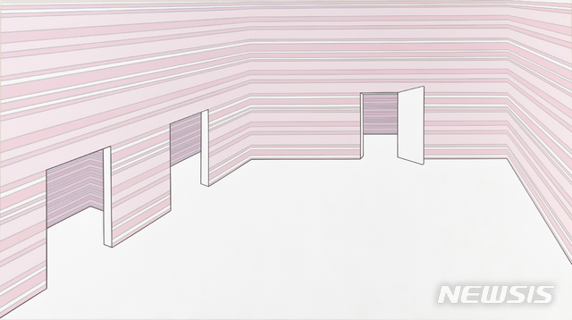 【서울=뉴시스】정소연, 벽지그림 Wallpaper Painting 22, Acrylic on canvas, 100x180cm, 2018