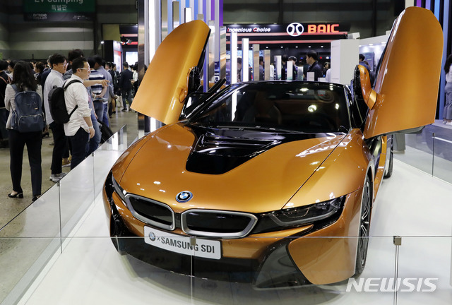 【서울=뉴시스】삼성 SDI 배터리 기술이 적용된 BMW 전기차. 뉴시스DB 2019.05.02. 