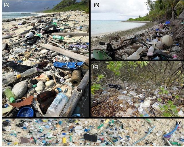 【서울=뉴시스】호주 연구진이 인도양 상의 작은 섬 코코스 제도의 섬들에서 무려 4억1400만개의 플라스틱 쓰레기 조각들을 발견했다고 16일(현지시간) 과학전문지 네이처에 게재한 논문을 통해 밝혔다. 사진은 코코스 섬의 쓰레기 모습. <사진출처: 네이처 홈페이지> 2019.05.17