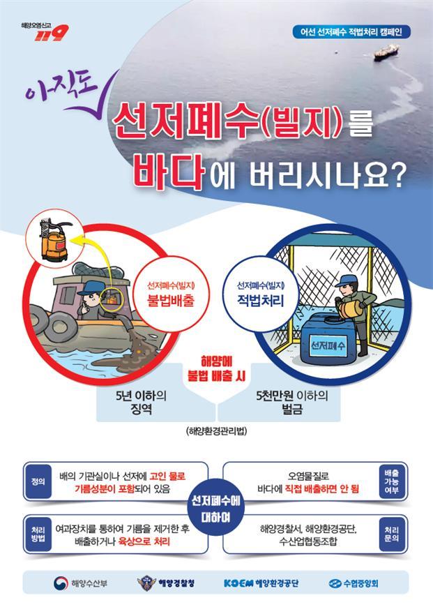 【서울=뉴시스】 '어선 선저폐수 적법처리' 캠페인 홍보물 (제공=해양수산부)