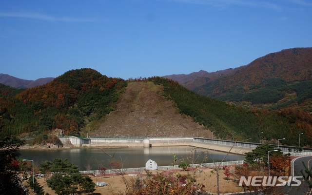 【서울=뉴시스】산청 양수발전소 하부댐. (사진=한국수력원자력)