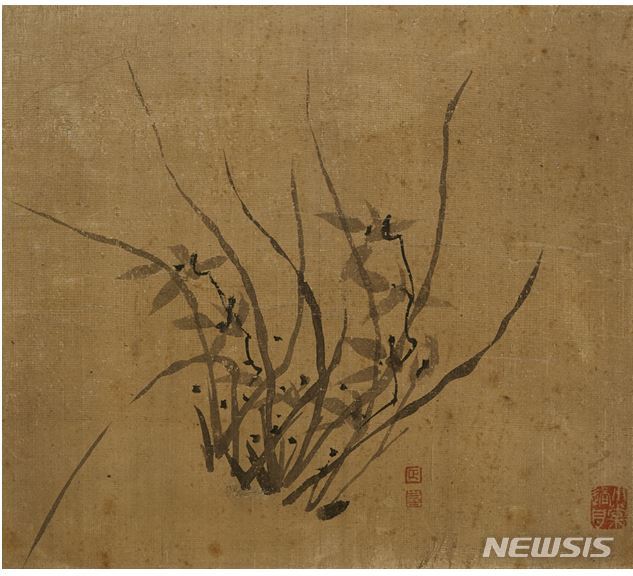 【서울=뉴시스】추사 김정희(1786~1856), ‘묵란도墨蘭圖’, 비단에 수묵, 29.5×33.5cm]추정가 2500만~4000만원.
