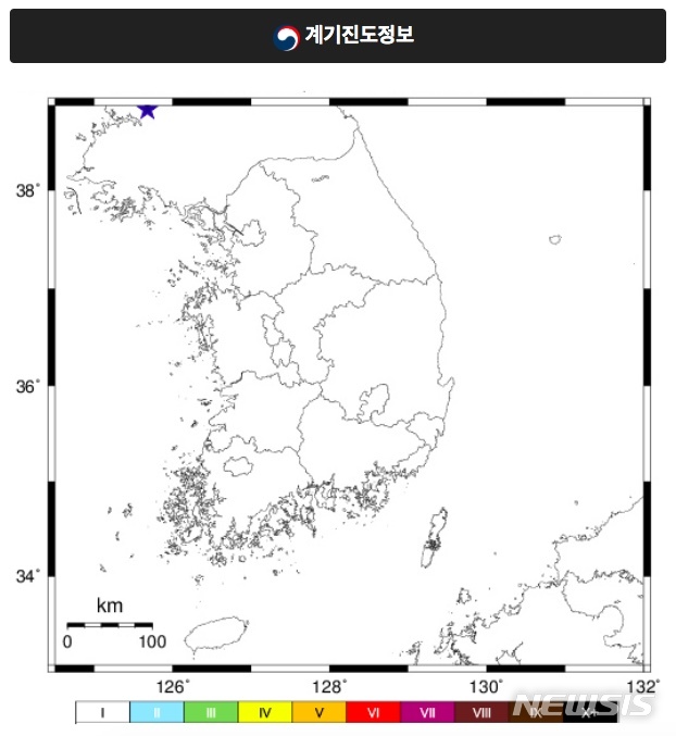 【서울=뉴시스】21일 오후 1시20분41초께 북한 황해북도 송림 북북동쪽 9㎞ 지역에서 규모 2.5의 지진이 일어났다. 2019.06.21 (제공=기상청)