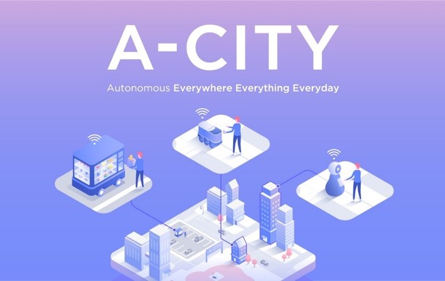 【서울=뉴시스】네이버랩스가 도전해 나갈 기술 목표인 'A-CITY' 이미지화 그래픽 