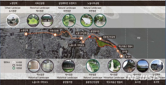 【서울=뉴시스】 효사정~용봉정근린공원 산책로. 2019.08.12. (그림=동작구 제공)