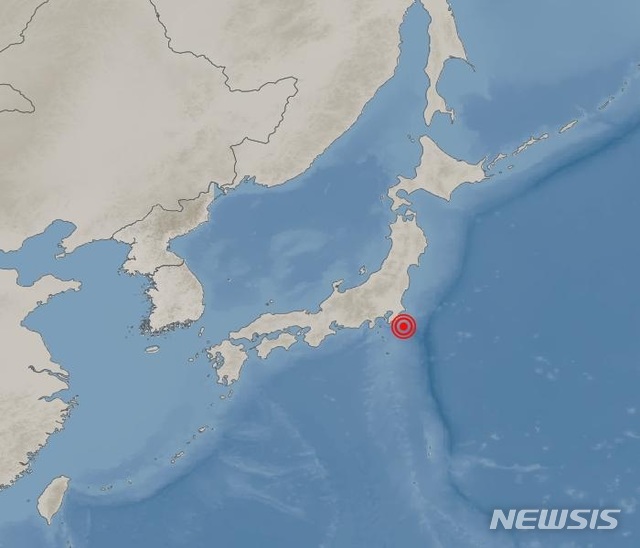 【서울=뉴시스】12일 오후 6시22분께 일본 지바현(혼슈) 지바 남남동쪽 114㎞ 해역에서 규모 5.7의 지진이 발생했다. 2019.10.12 (사진 = 기상청 홈페이지)