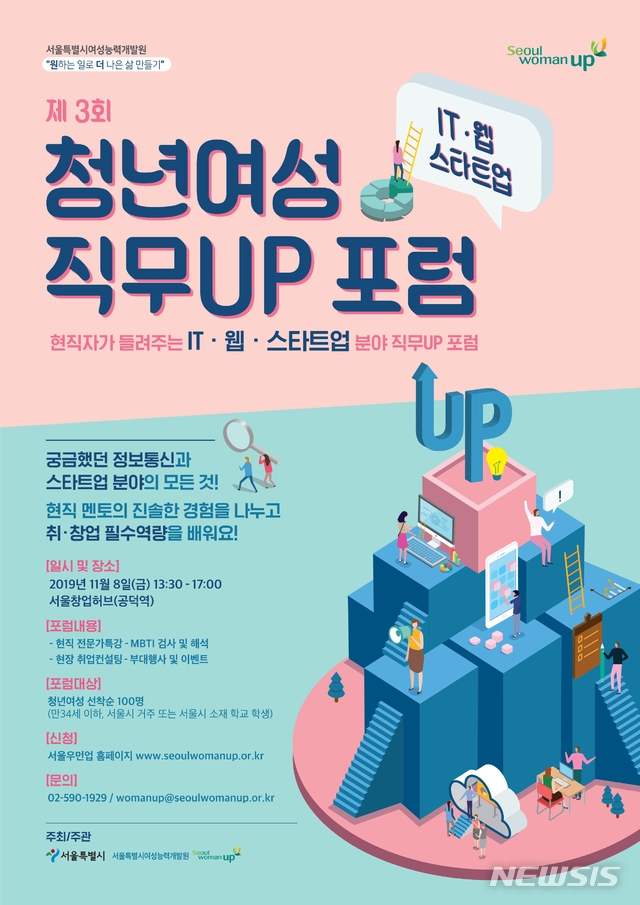 【서울=뉴시스】청년여성 직무Up 포럼 포스터. 2019.10.23. (포스터=서울시 제공)