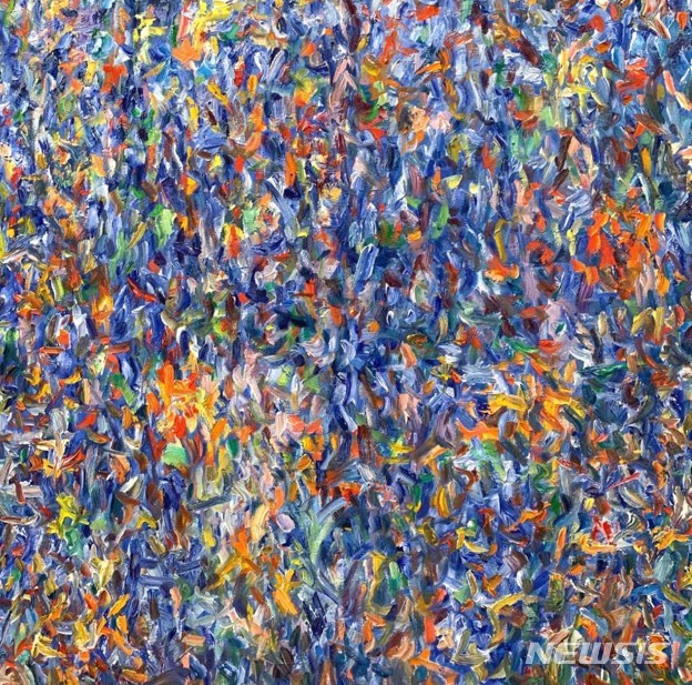 [서울=뉴시스] 장 마리 해슬리 Galaxy II, Oil on Canvas, 2019, 117x117 cm. 사진=금산갤러리 제공. 2020.2.07.hyun@newsis.com