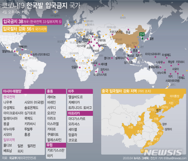 한국인 입국 금지·제한 총 93개국으로…베트남, 조치 완화(종합2보)