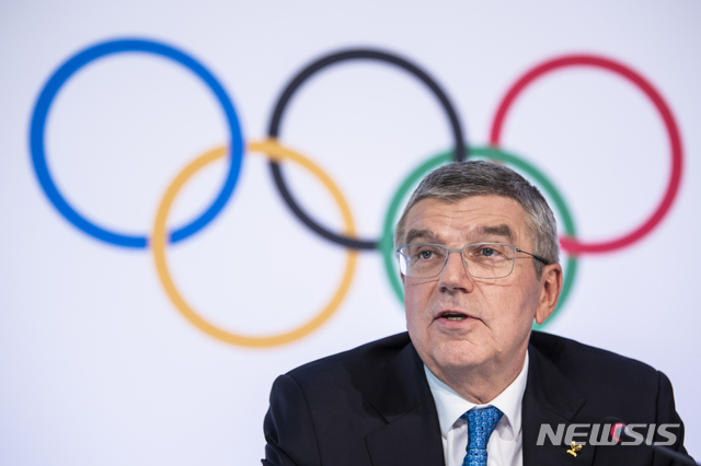 [로잔=AP/뉴시스]토마스 바흐 국제올림픽위원회(IOC) 위원장.